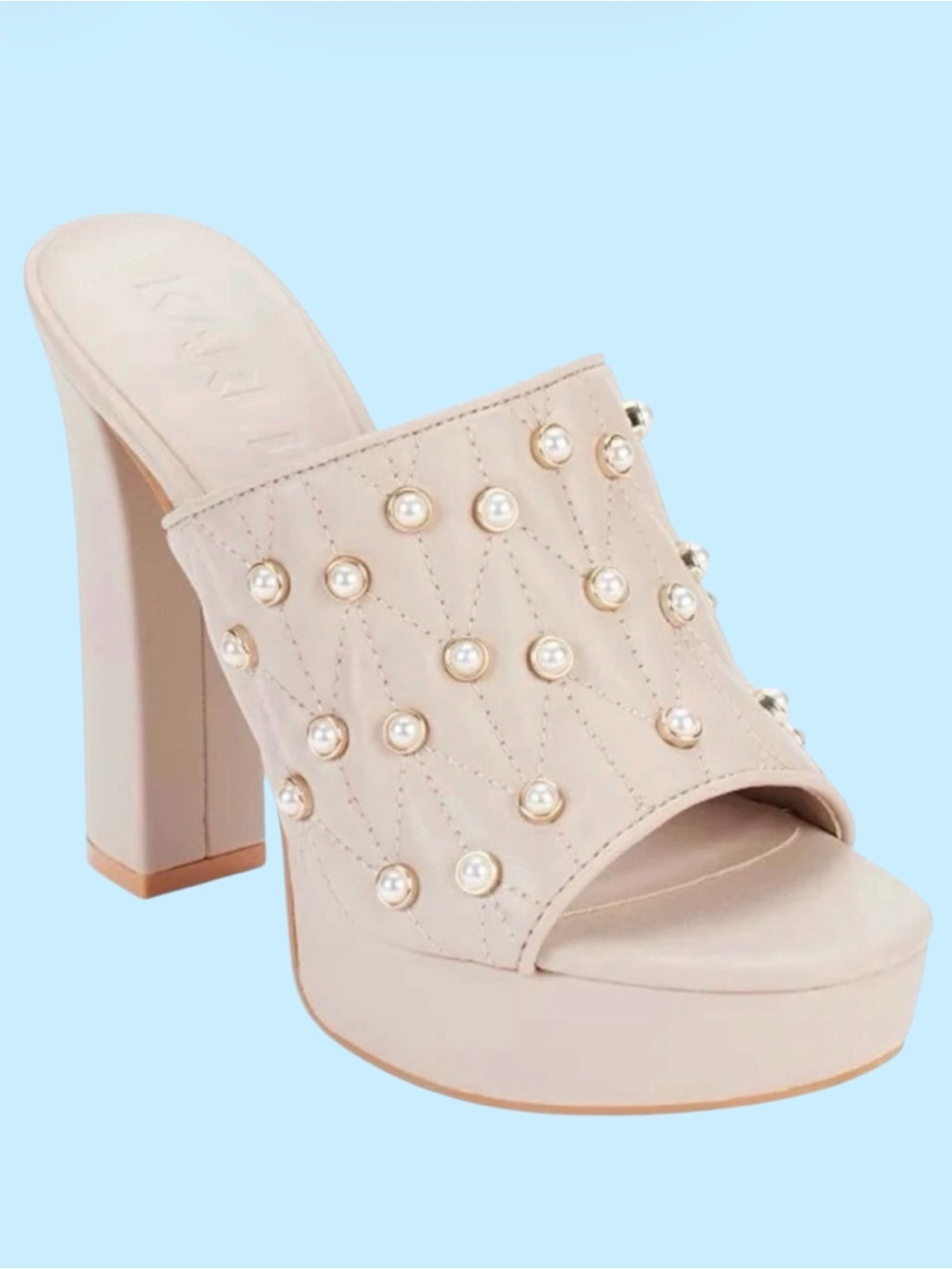 Karl Lagerfeld Pearl Studded AVIVA Platform Sandals